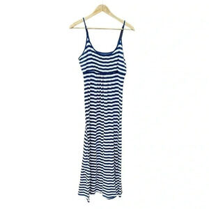 Workshop By Andrea Jovine women's maxi striped blue and white dress size large
